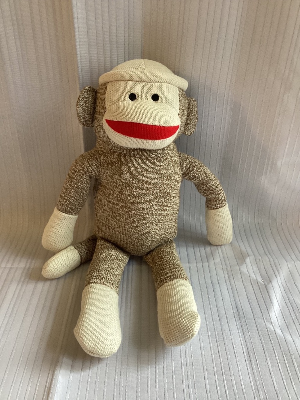 Kohl’s Cares Sock Monkey Plush 16” Brown Cream Red 2012 JHD1-1367